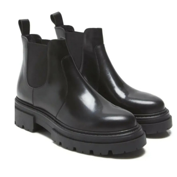 Free People Lola Leather Chunky Lug Sole Chelsea Boots Size 8.5 - Picture 5 of 13